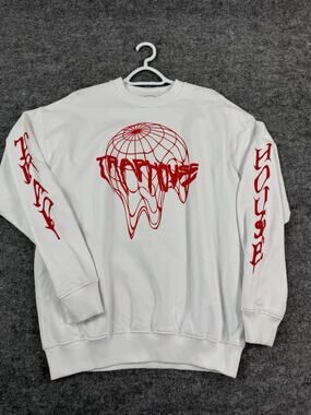Trap House Shirt Men Medium White Y2k Streetwear Sweater Cyber Drip Oversize N60